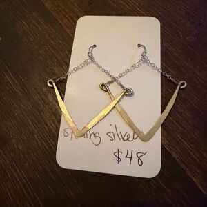 Sterling Silver Chevron Earrings